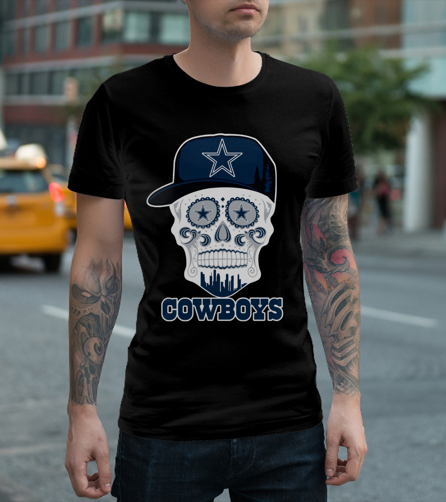 Dallas Cowboys Skull With Star Hat Funny T-Shirt