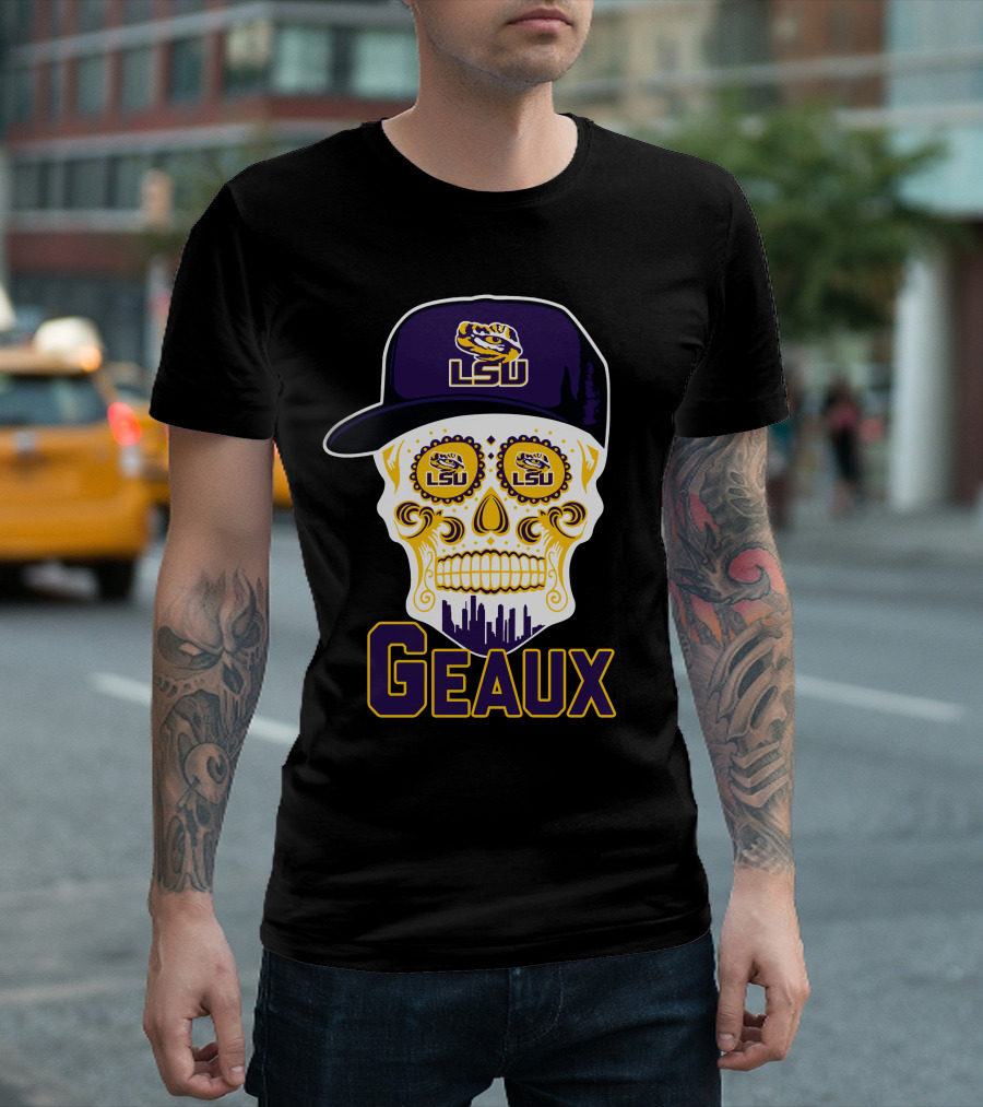 Geaux Lsu Tigers Skull With Logo And Hat T-Shirt