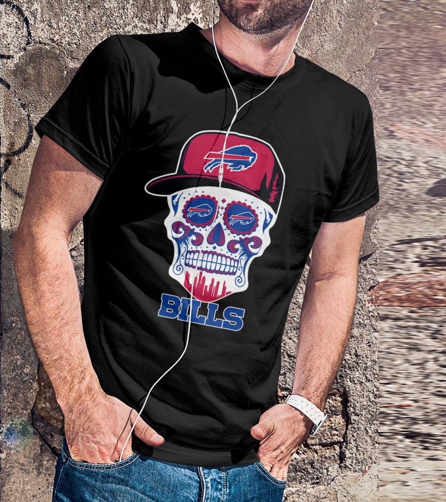 Buffalo Bills Skull Fun Design Fan T-Shirt