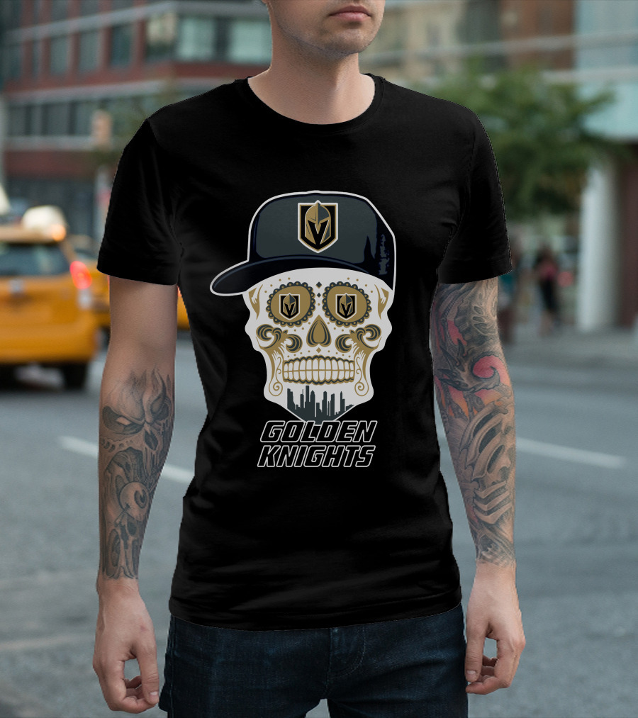 Golden Knights Skull Cap Logo Fun T-Shirt
