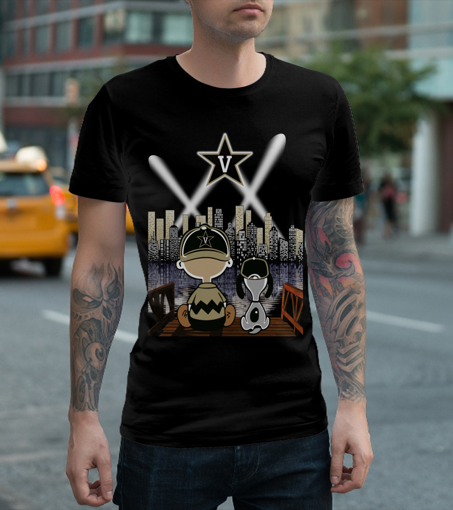 Vanderbilt Commodores Starry City Night Skyline Scene T-Shirt