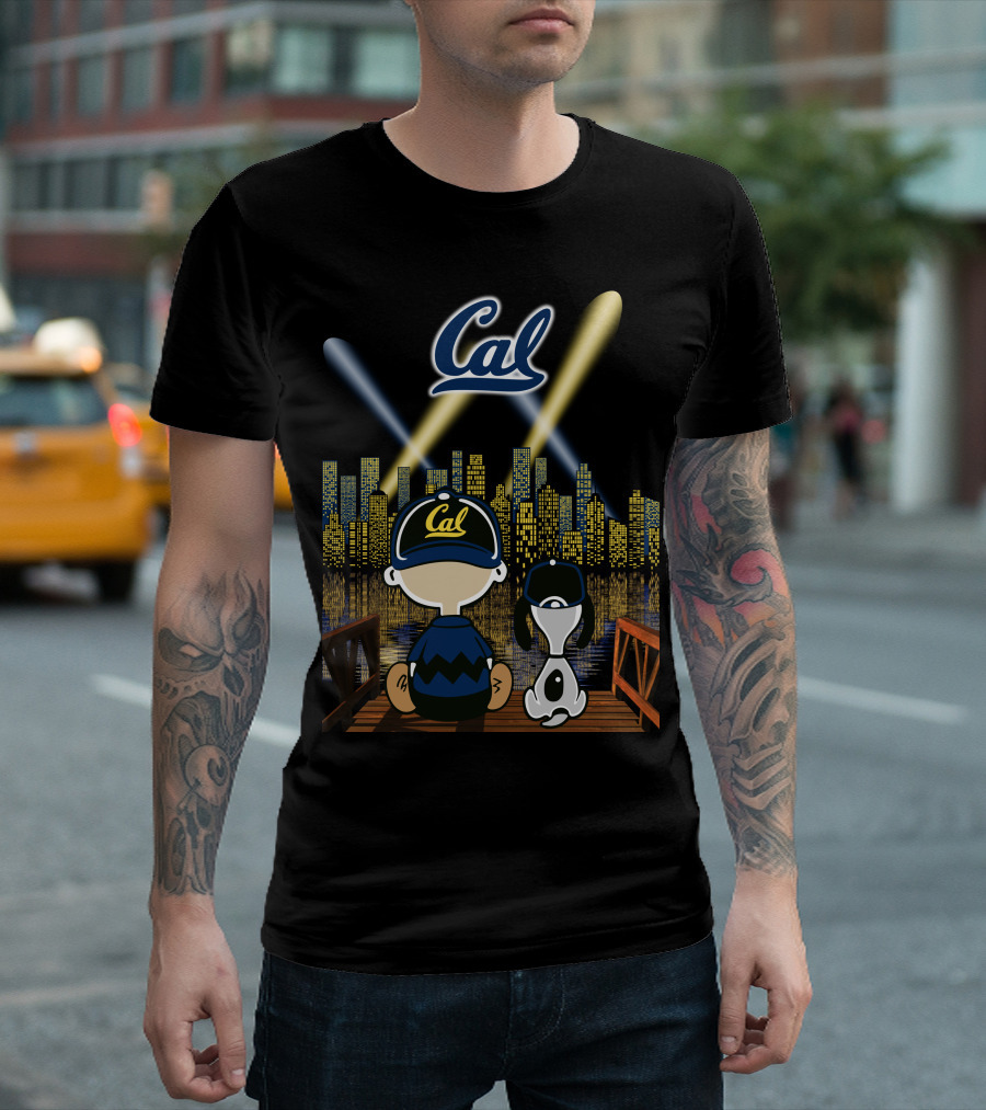Cal Golden Bears Night Skyline With Dog And City Lights T-Shirt