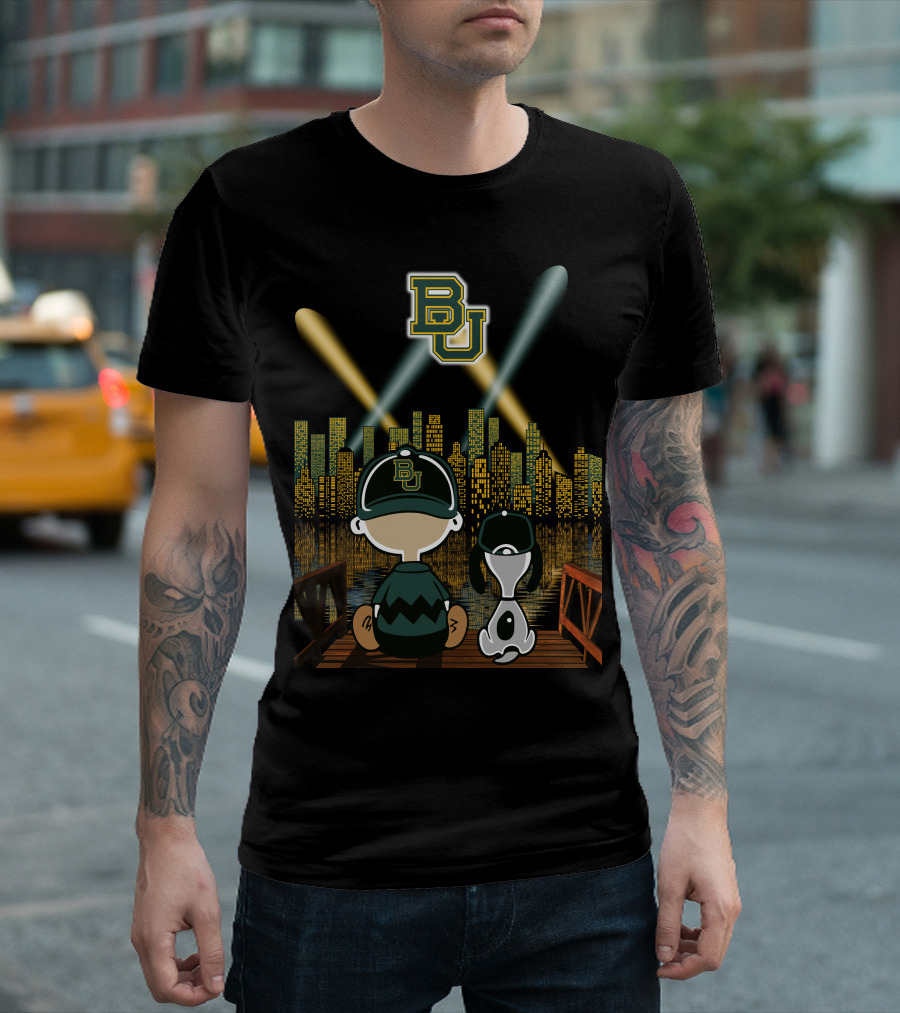 Bu Skyline Baylor Bears City Night Scene T-Shirt