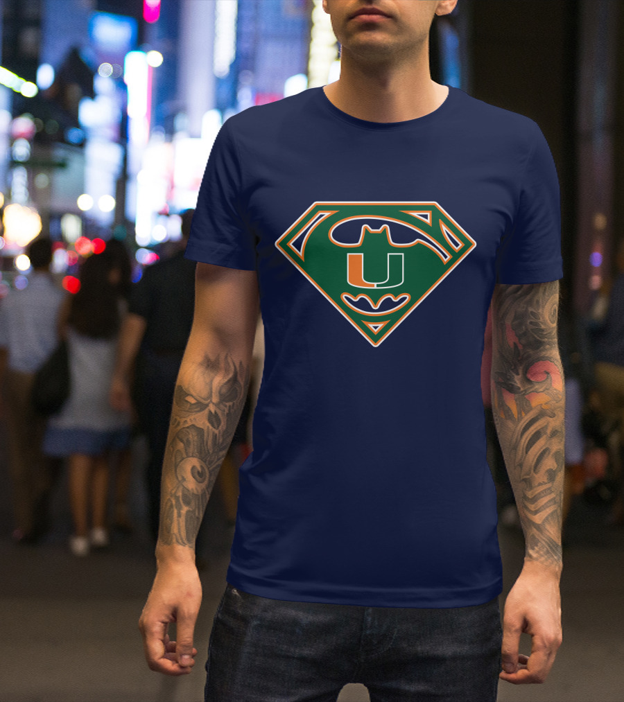 Miami Hurricanes U Logo Bat Signal Hero T-Shirt