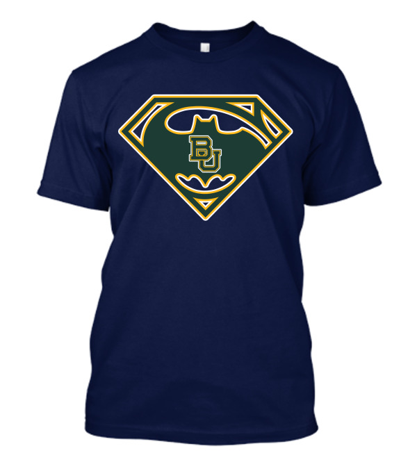 Batman Superman Logo With Bu Baylor Bears T-Shirt