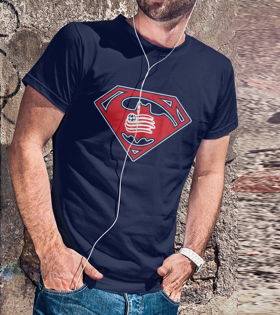 New England Revolution Superman Batman Logo Combination T-Shirt