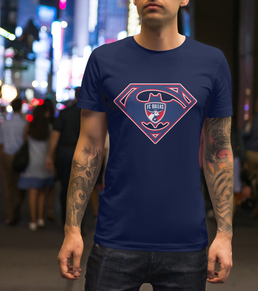Fc Dallas Shield Emblem Superman Batman T-Shirt