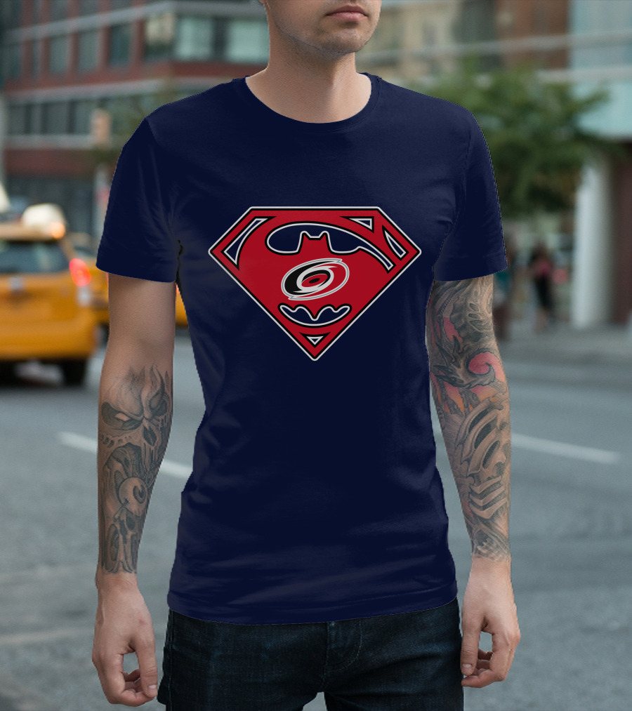 Carolina Hurricanes Logo Superman Batman Combo 154 T-Shirt