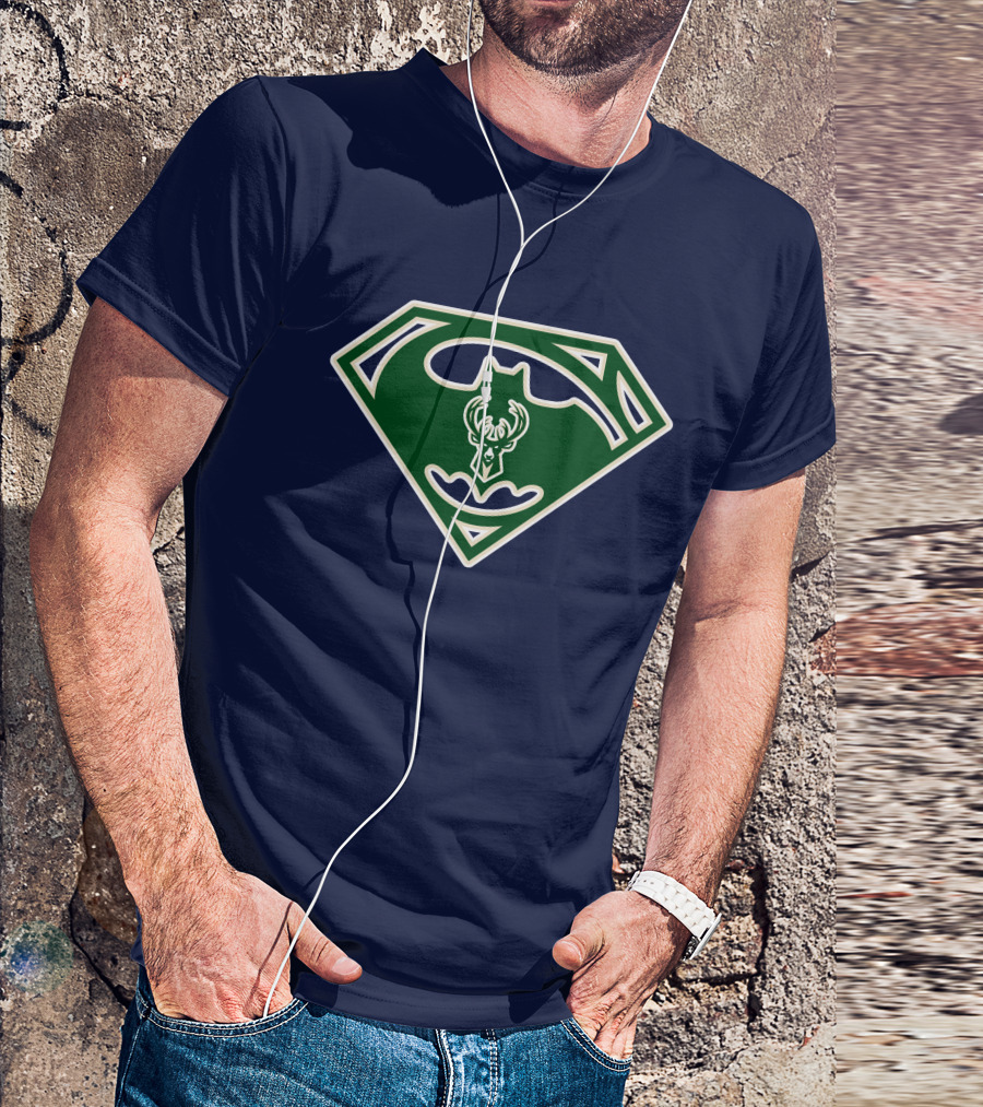 Milwaukee Bucks Superhero Logo 174 T-Shirt
