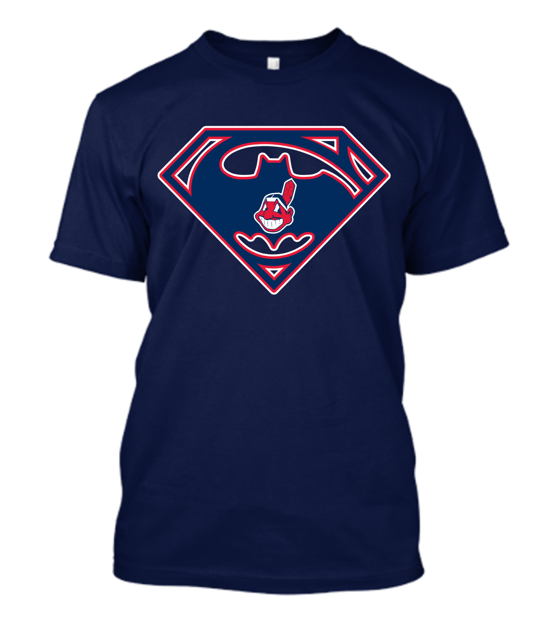 Cleveland Indians Superman Batman Logo Fusion T-Shirt