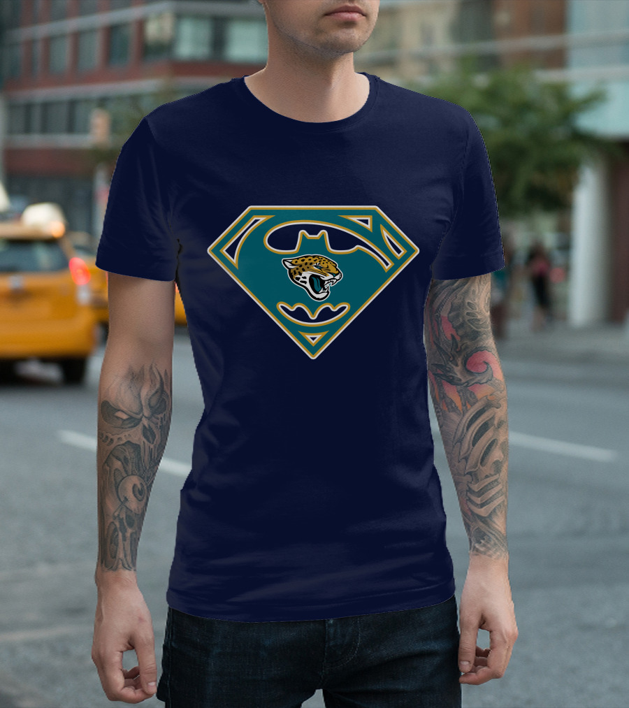 Jacksonville Jaguars Superman Batman Logo Fusion T-Shirt