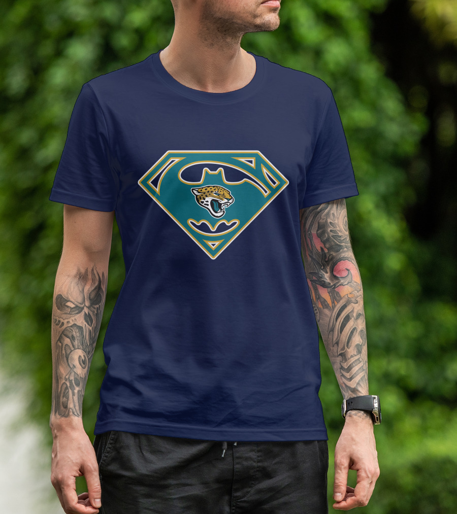 Jacksonville Jaguars Superman Batman Logo Fusion T-Shirt