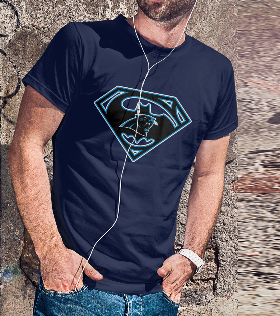 Carolina Panthers Superman Batman Logo 245 T-Shirt