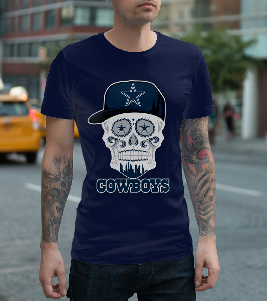Dallas Cowboys Skull Funny Cowboys Star Hat T-Shirt