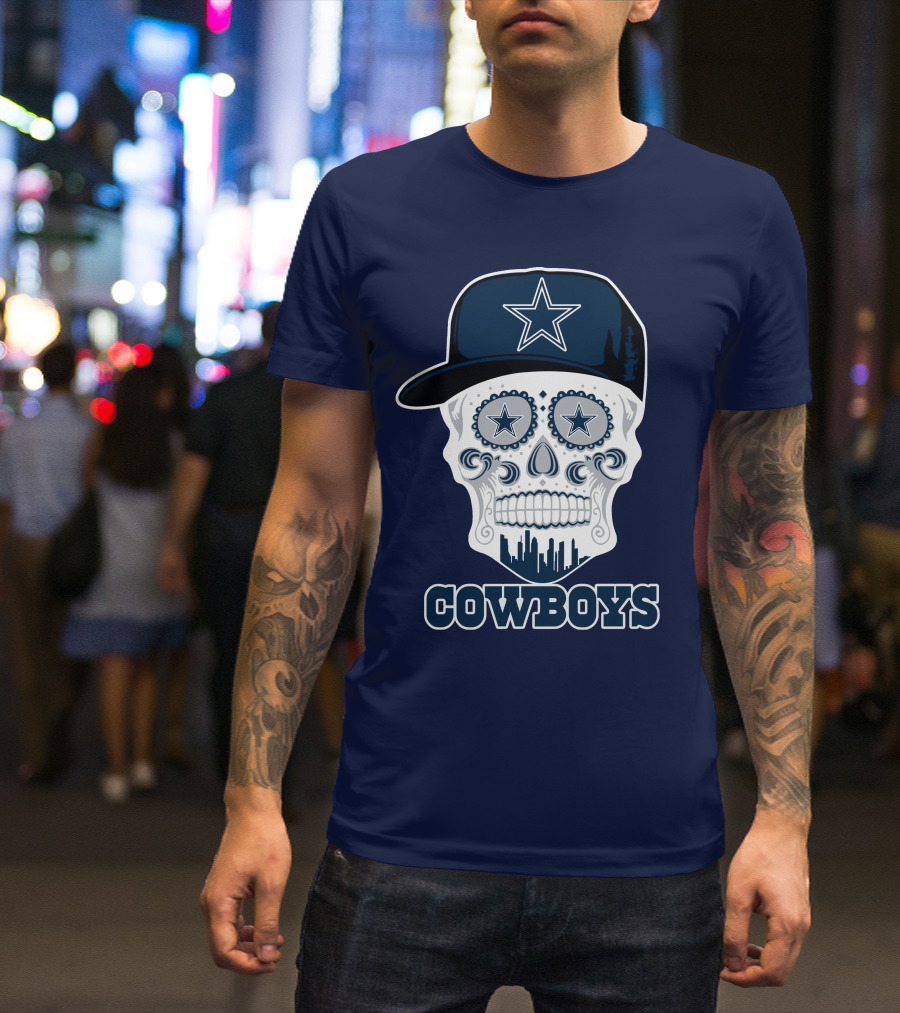 Dallas Cowboys Skull Funny Cowboys Star Hat T-Shirt