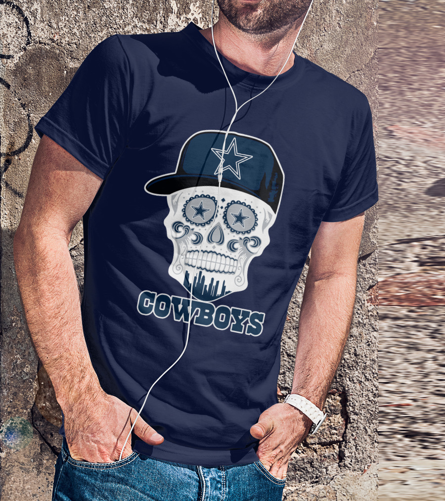 Dallas Cowboys Skull Funny Cowboys Star Hat T-Shirt