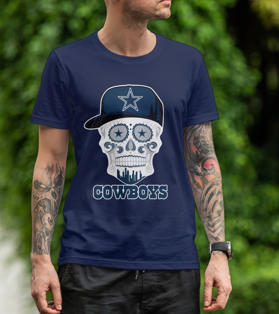 Dallas Cowboys Skull Funny Cowboys Star Hat T-Shirt
