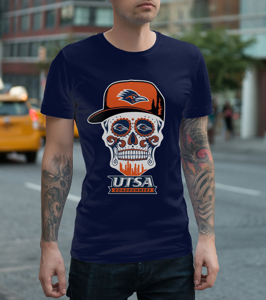 Utsa Roadrunners Sugar Skull Hat T-Shirt