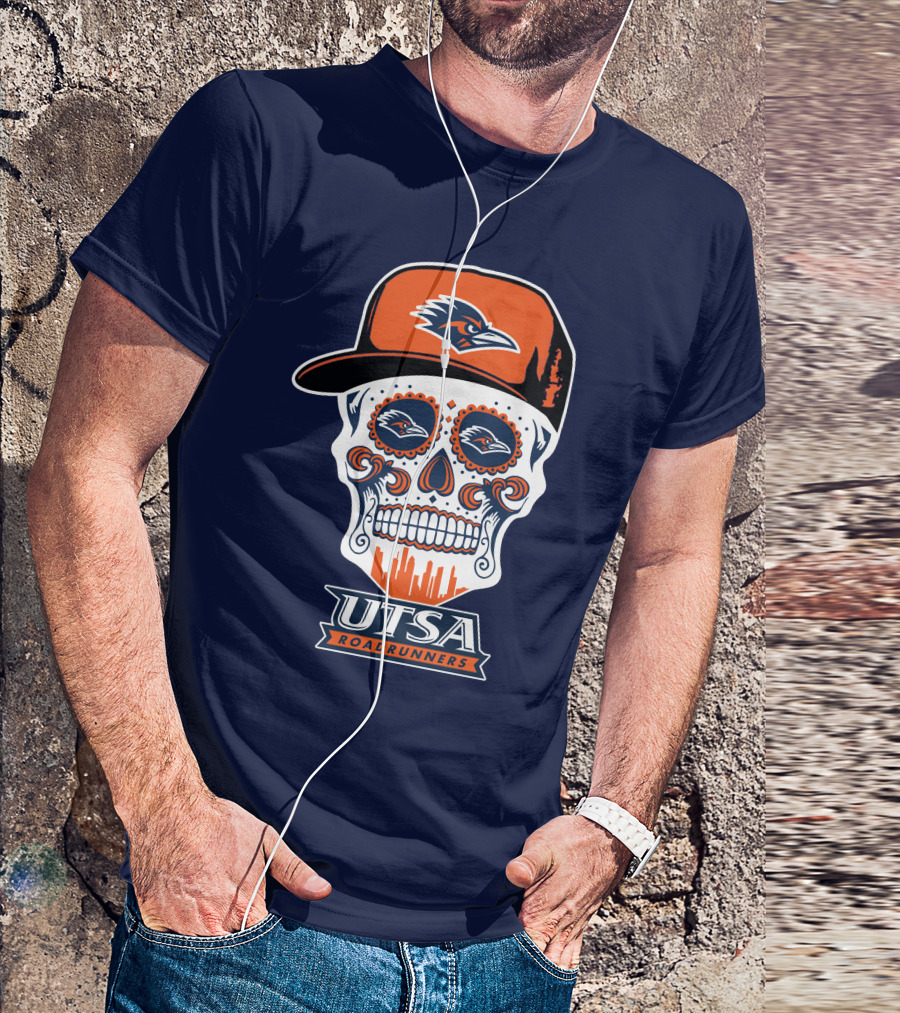 Utsa Roadrunners Sugar Skull Hat T-Shirt