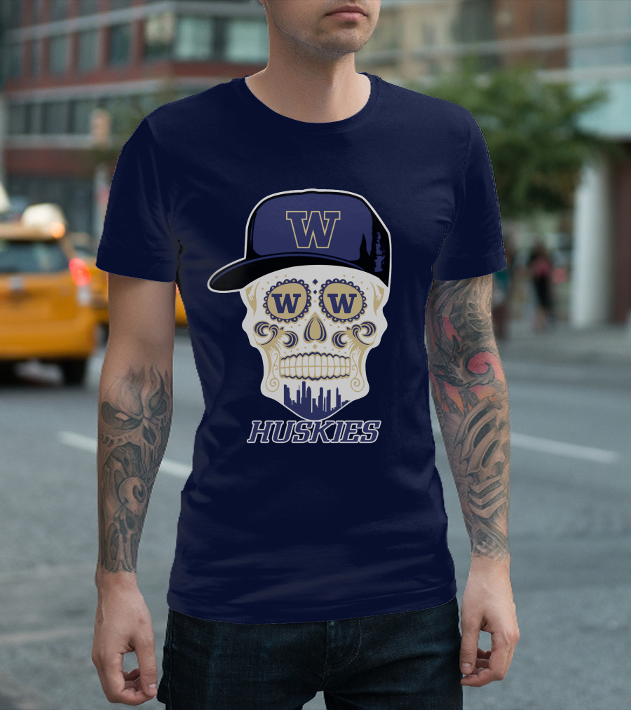 W Huskies Skull W Baseball Cap T-Shirt