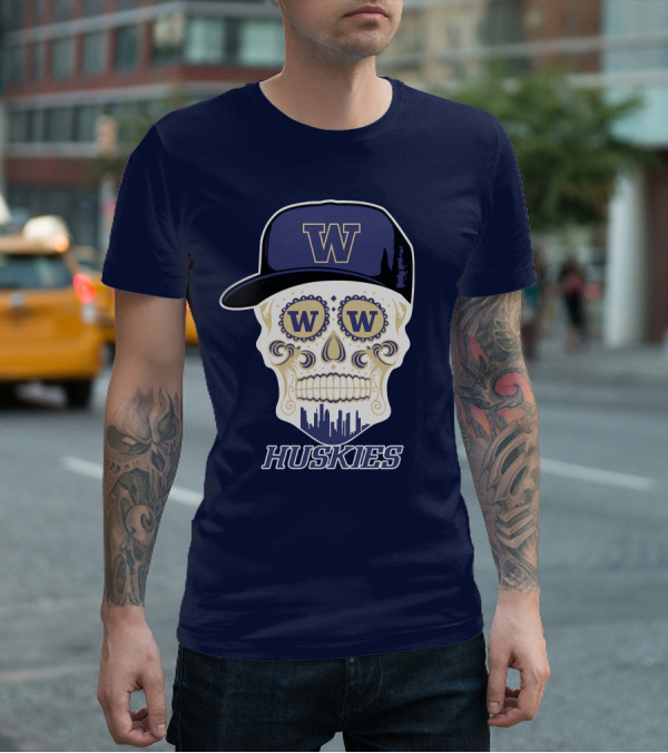 W Huskies Skull W Baseball Cap T-Shirt