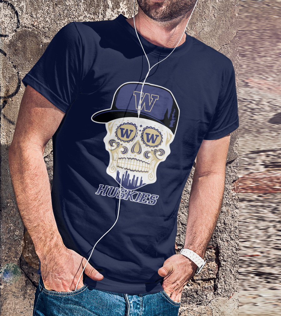 W Huskies Skull W Baseball Cap T-Shirt