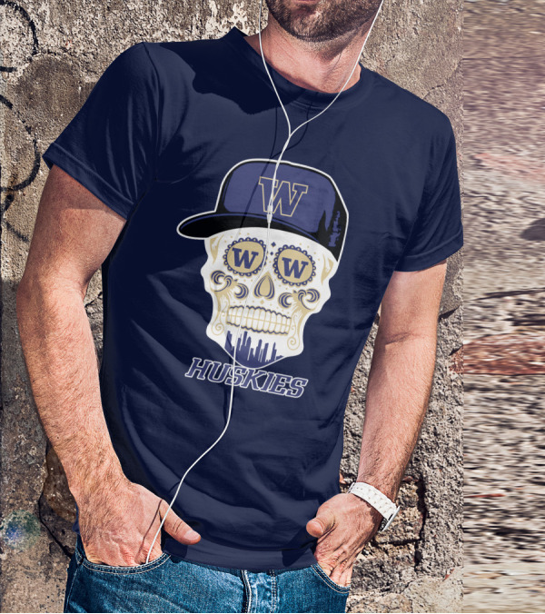 W Huskies Skull W Baseball Cap T-Shirt