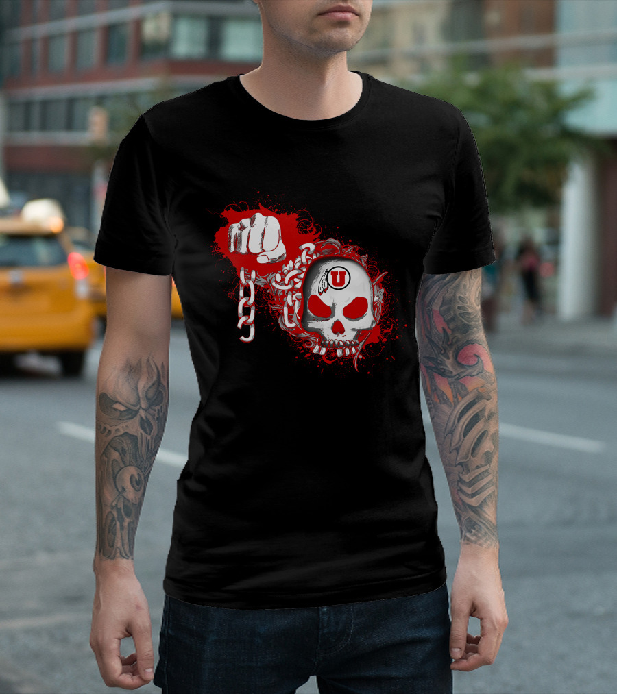 Utah Utes Skull And Chains T-Shirt