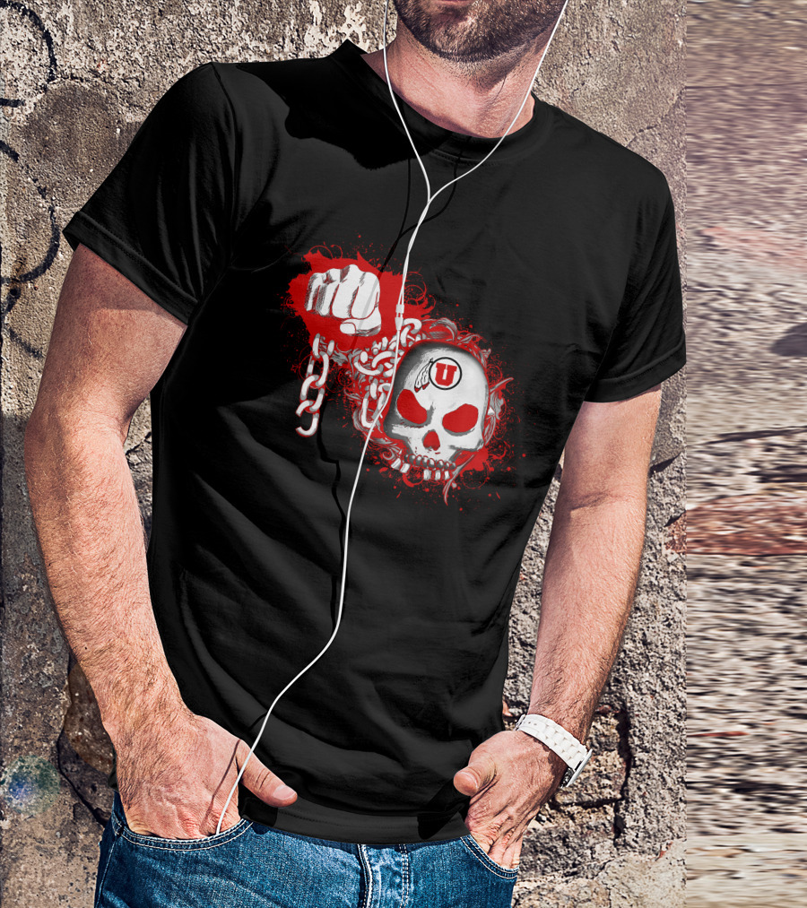 Utah Utes Skull And Chains T-Shirt