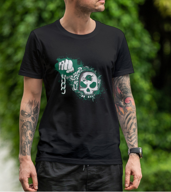 Tulane Green Wave Skull Fist Chains T-Shirt
