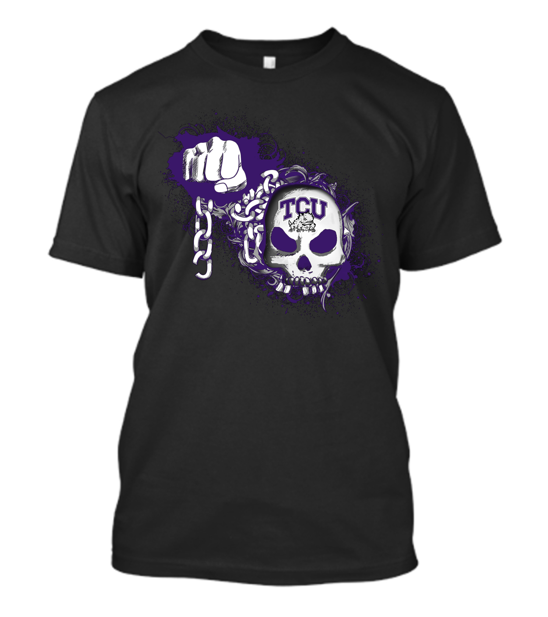Tcu Horned Frogs Skull And Chains T-Shirt