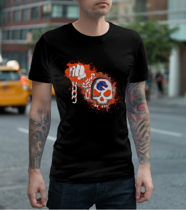 Fist And Skull Chains Boise State Broncos T-Shirt