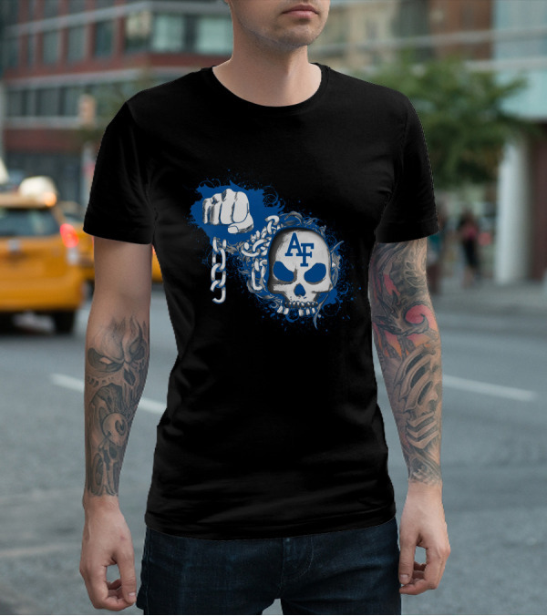 Af Skull With Chains And Fist 122 Air Force Falcons T-Shirt