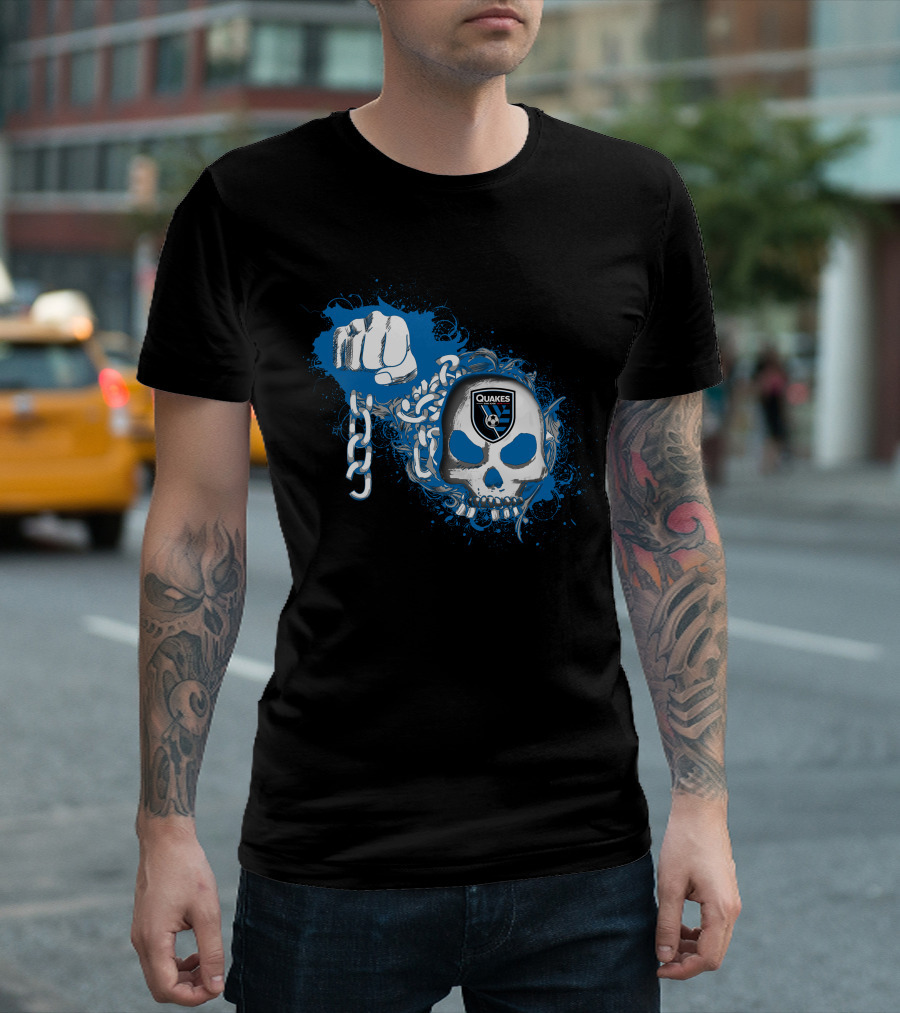 Quakes Skull And Chain With San Jose Earthquakes T-Shirt