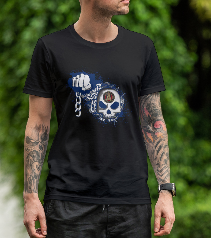 Atlanta United Fc Skull And Fist Chain T-Shirt