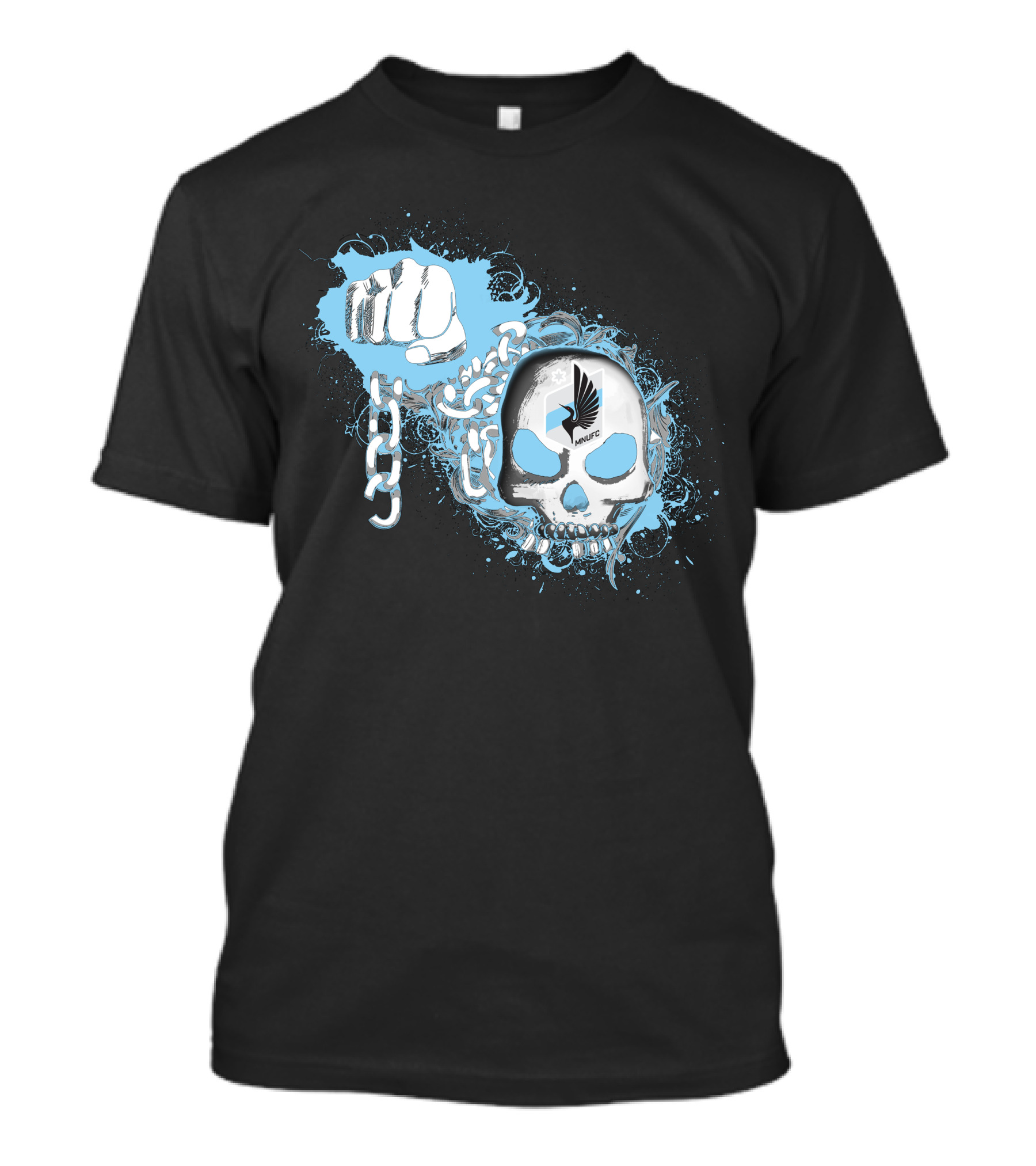 Fist Breaking Chains With Skull And Minnesota United Fc T-Shirt