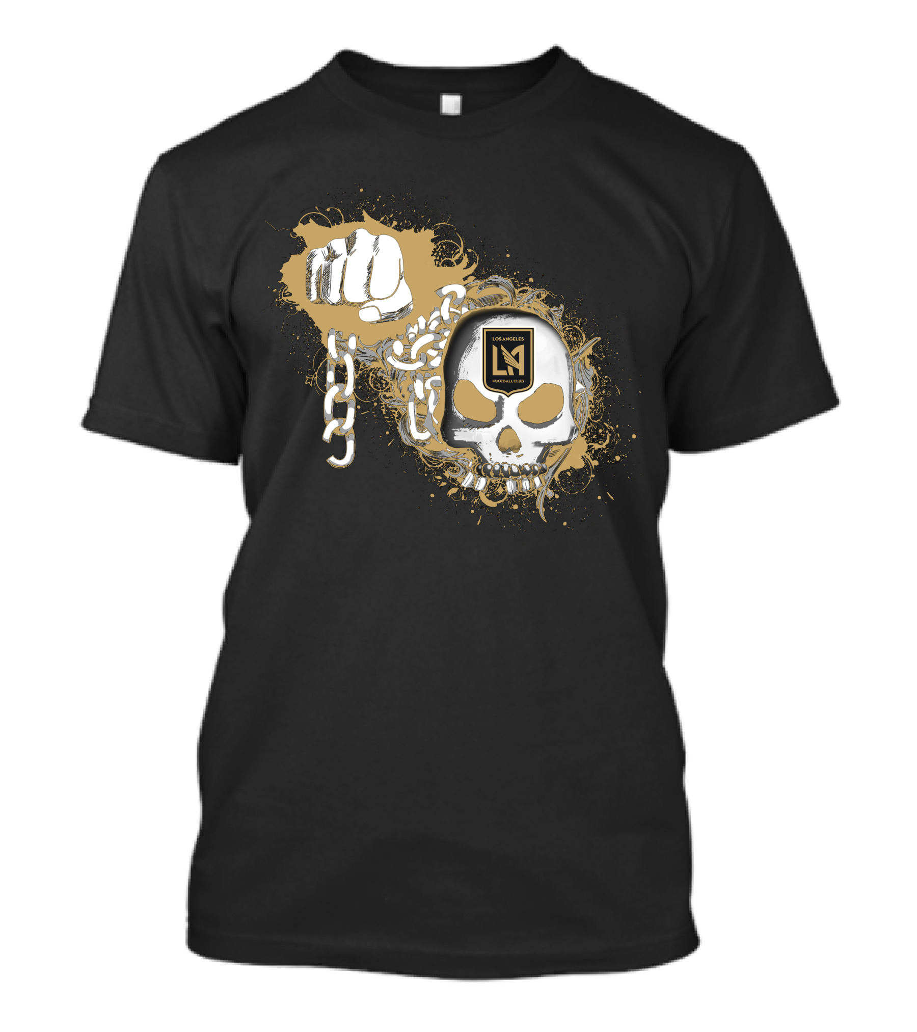 Los Angeles Fc Skull And Fist With Chain T-Shirt