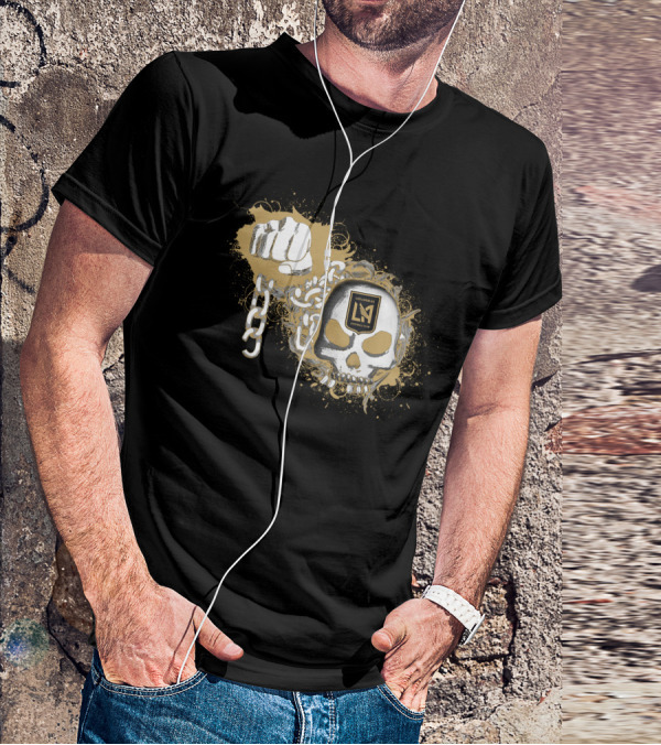 Los Angeles Fc Skull And Fist With Chain T-Shirt