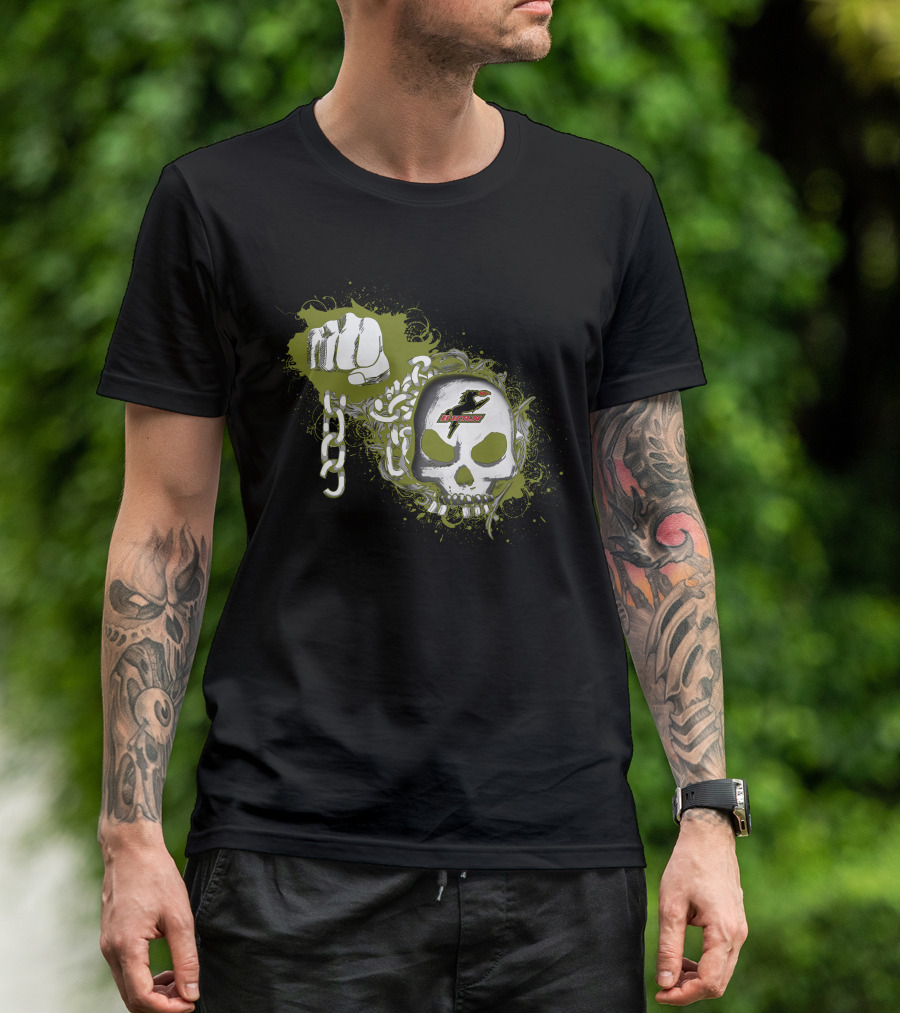 Dallas Burn Skull Fist Chains T-Shirt