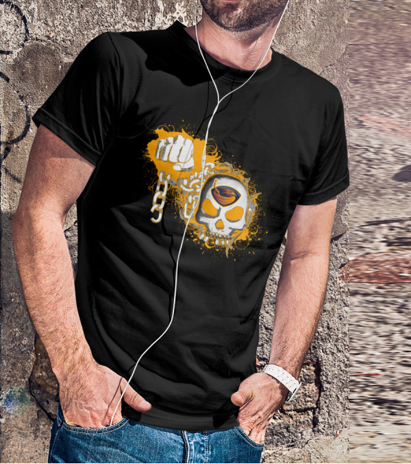 Atlanta Thrashers Skull And Chains Iconic Nhl Symbol With Hockey T-Shirt