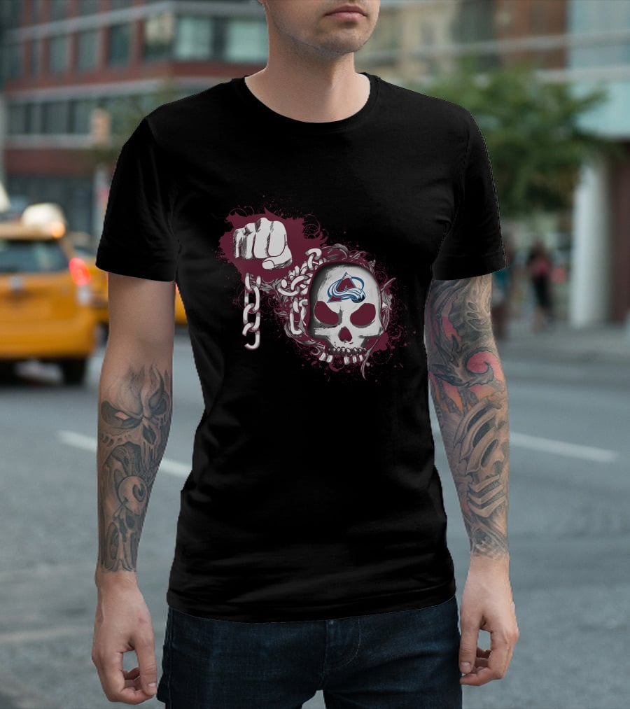 Colorado Avalanche Skull And Chain T-Shirt