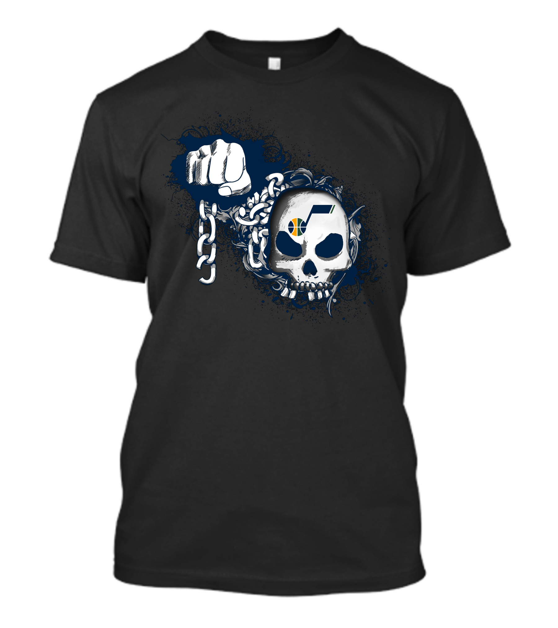 Utah Jazz Skull Chain T-Shirt