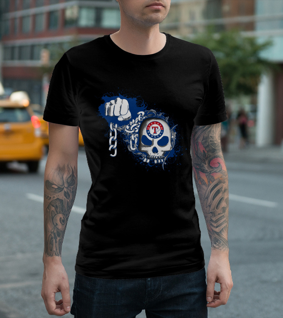 Texas Rangers Skull And Chains T-Shirt