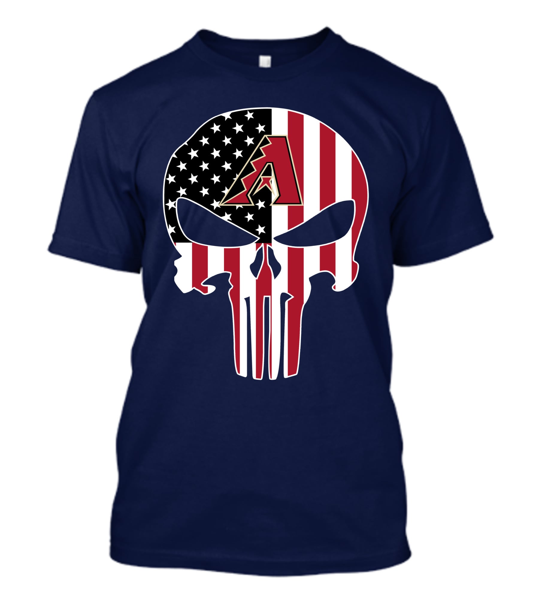 Arizona Diamondbacks Punisher American Flag Skull T-Shirt