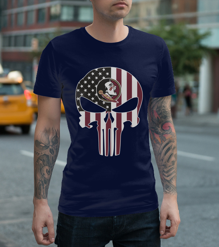 Florida State Seminoles American Flag The Punisher T-Shirt