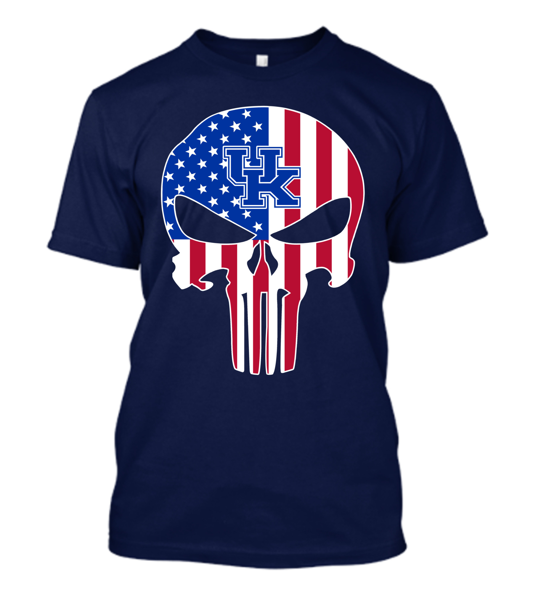 Kentucky Wildcats The Punisher American Flag Skull T-Shirt