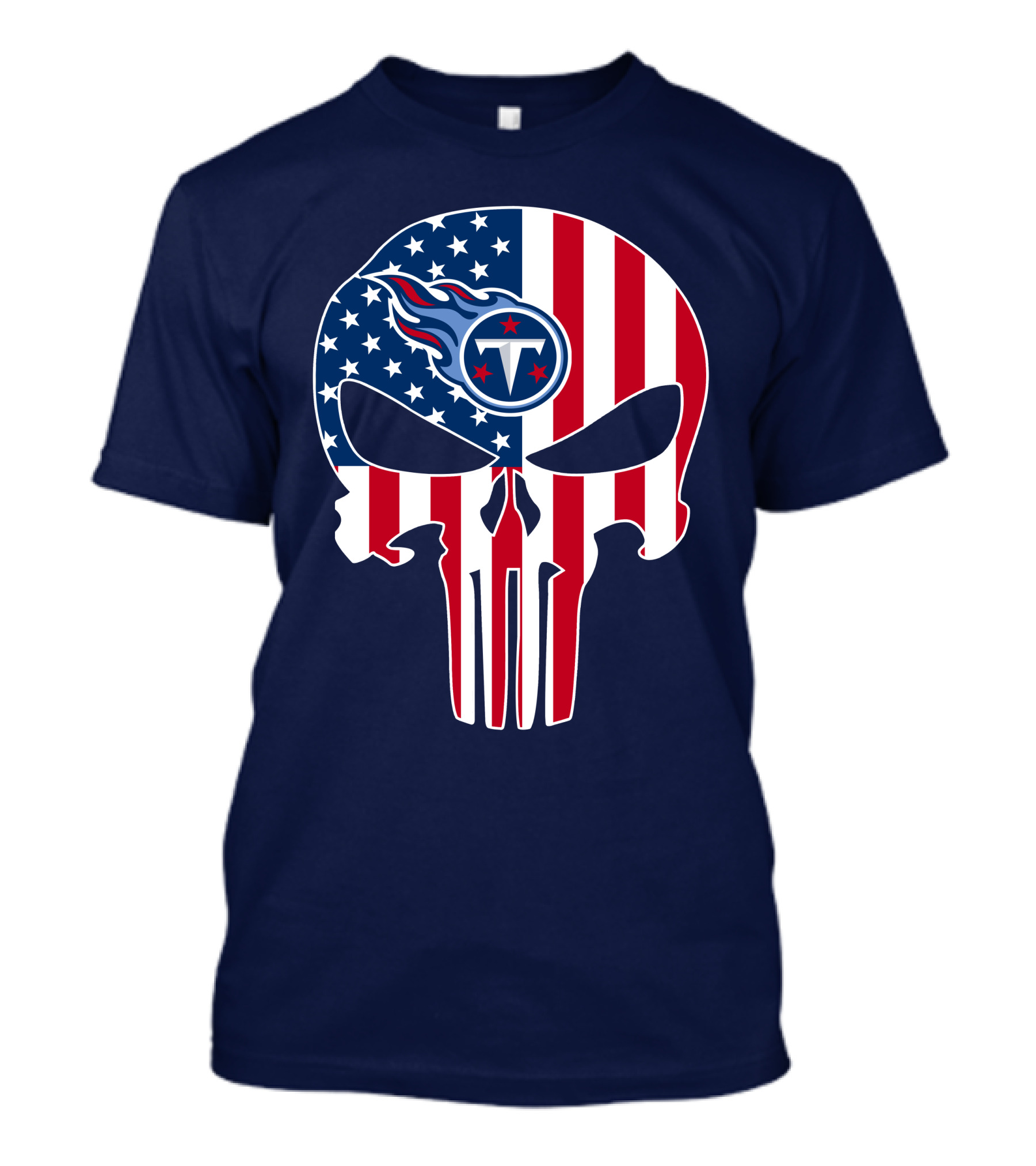American Flag Tennessee Titans Punisher Skull T-Shirt