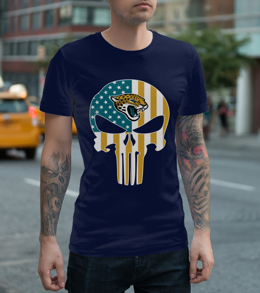 Jacksonville Jaguars The Punisher American Flag Logo 18 T-Shirt