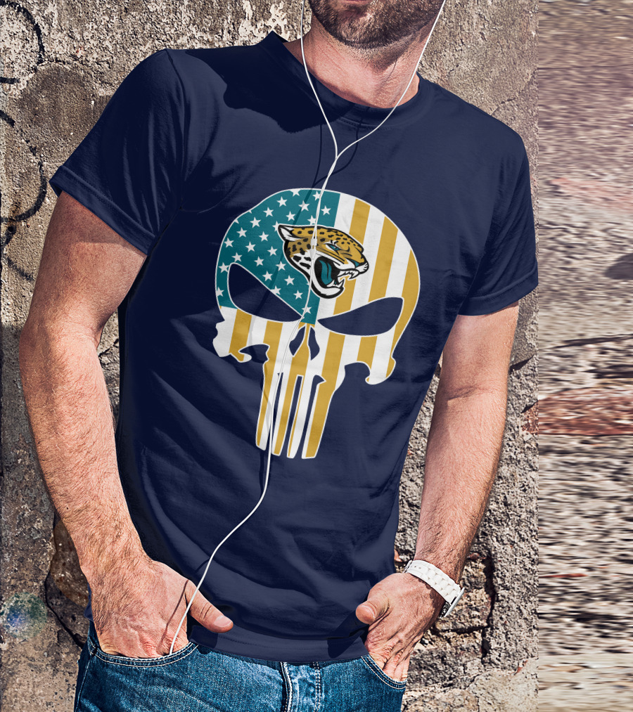 Jacksonville Jaguars The Punisher American Flag Logo 18 T-Shirt