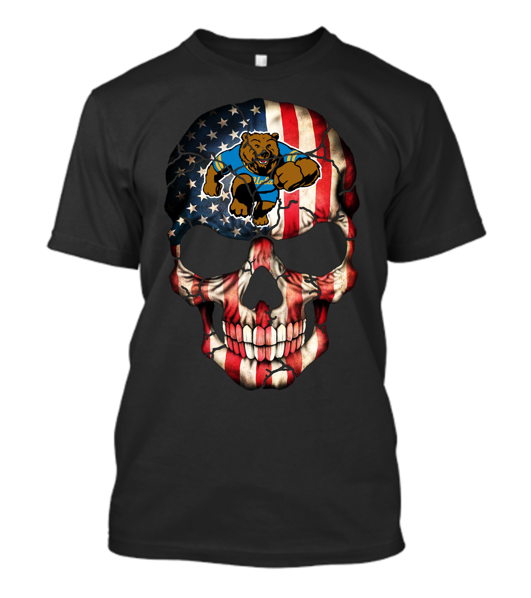 Ucla Bruins American Flag Skull Bear T-Shirt